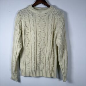 Vintage Womens Herald Cable Knit Sweater Cream
